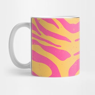 Tiger Pattern Colorful Retro 70s Pink and Yellow Mug